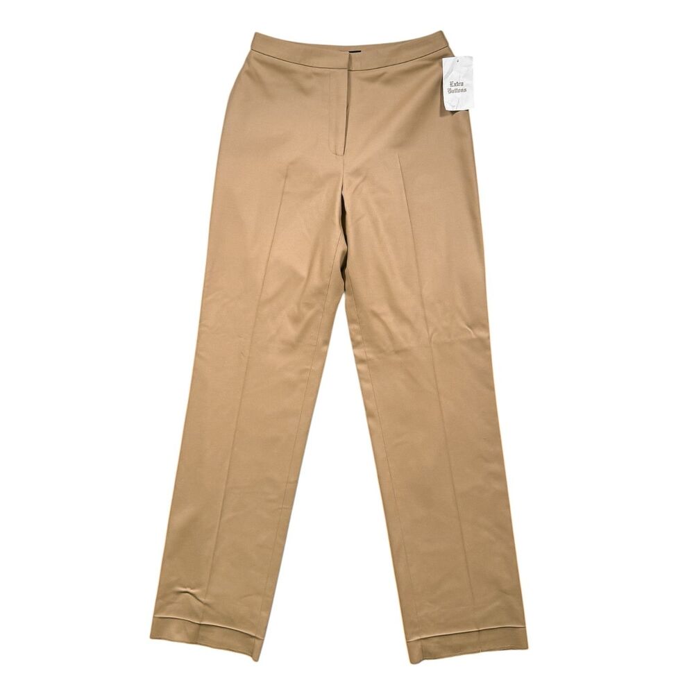 J.Crew Pants Size 6 Camel 100% Wool Straight Leg Dress Trousers Unhemmed NWOT